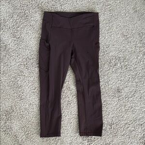 Lululemon Burgundy Purple Cropped Pocket Leggings